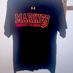 Medium Black Under Armor Marines Tee
